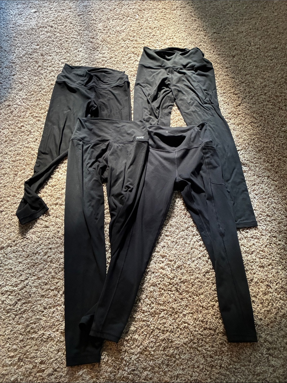 PINK Victoria's Secret Black Performance Leggings - 4-Pack